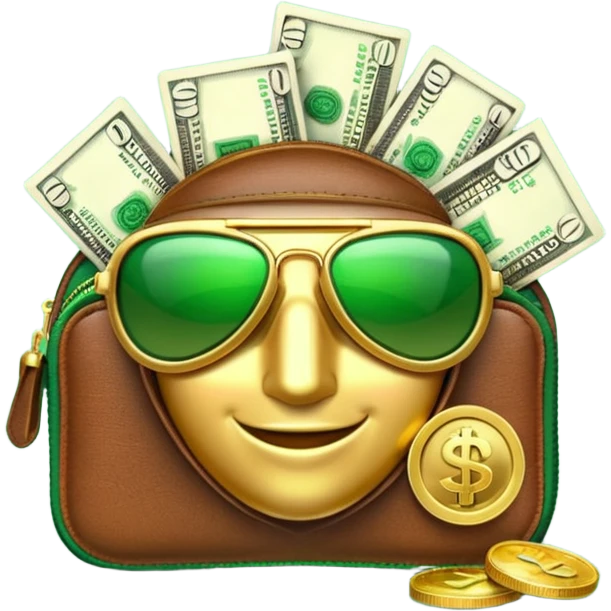 Aviator money emoji, wallet full of cash, casino vibe, premium 3D emoji style, clean, no background
 emoji