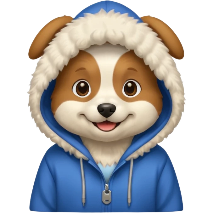 Dog wearing a hoodie emoji