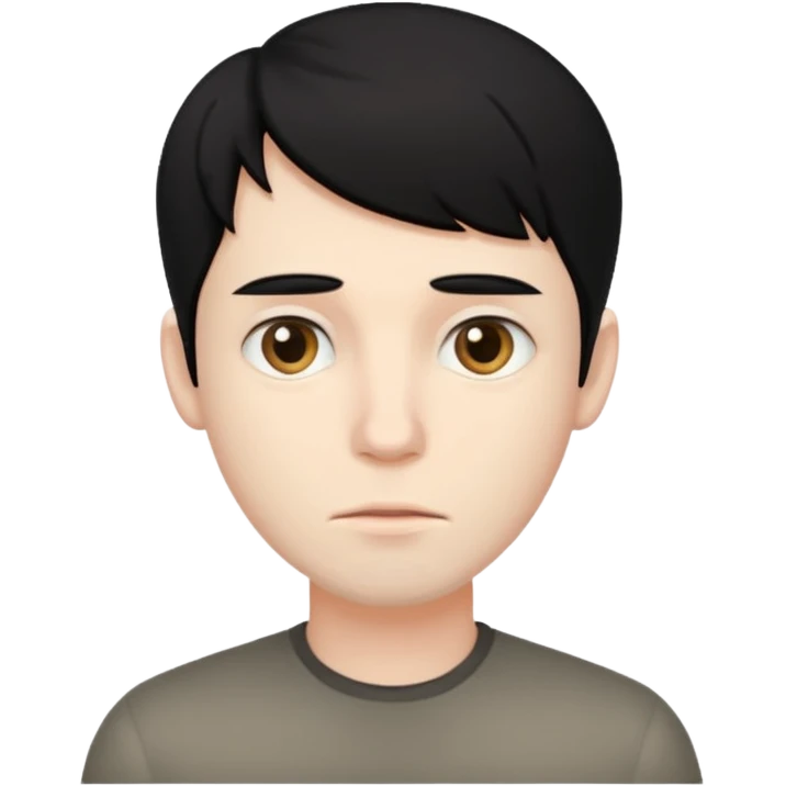 black haired ugly man emoji