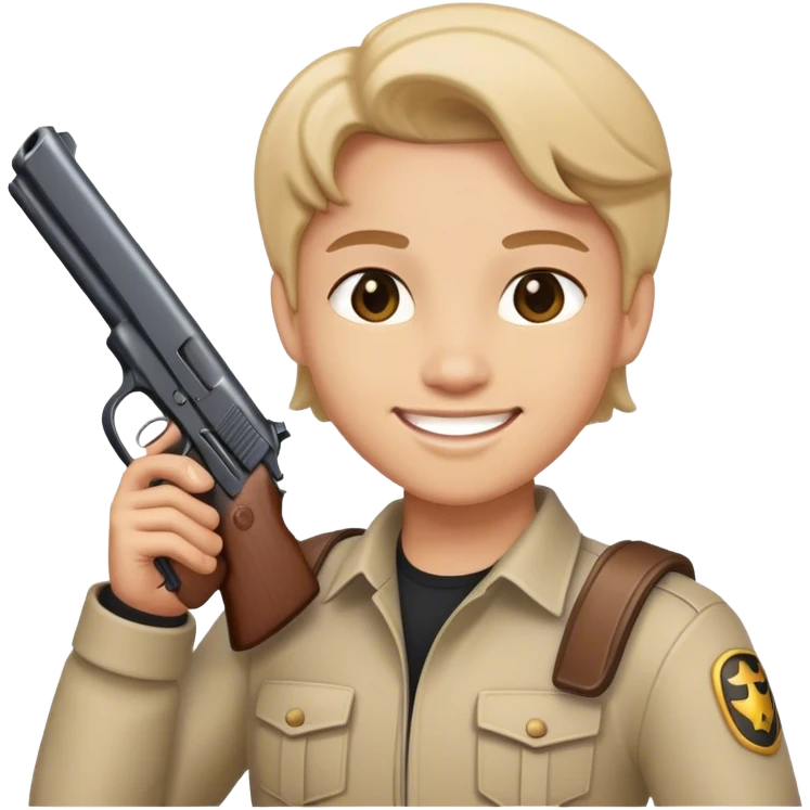 😀 holding gun emoji