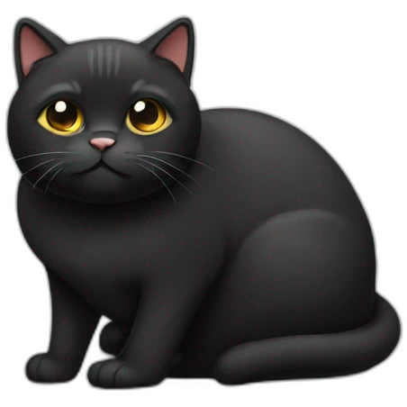 black fat cat  emoji