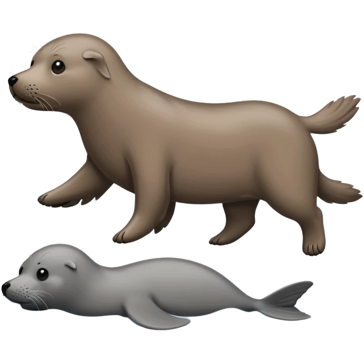 Mean dog chasing a seal  emoji