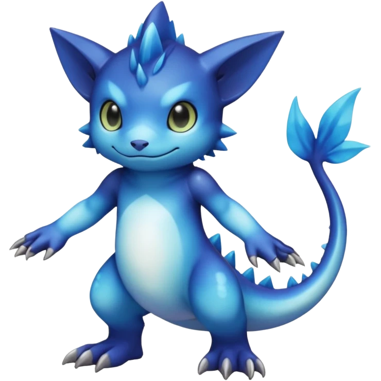 Kawaii Edgy Dark Pretty Beautiful Aesthetic Water-Gradient Fakémon-Digimon-creature (full body) emoji