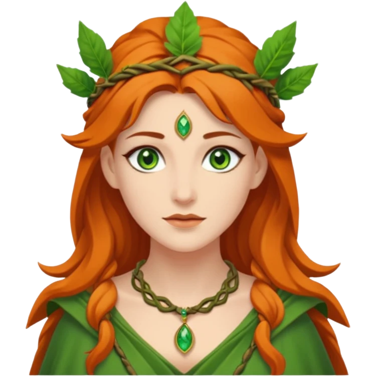 Leaf-necklace druid queen emoji