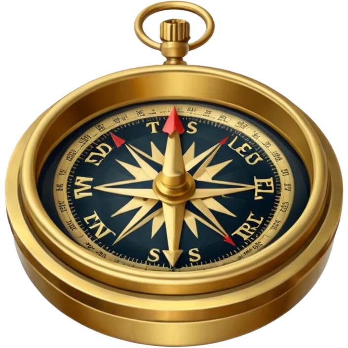 Travel compass pointing to adventure emoji