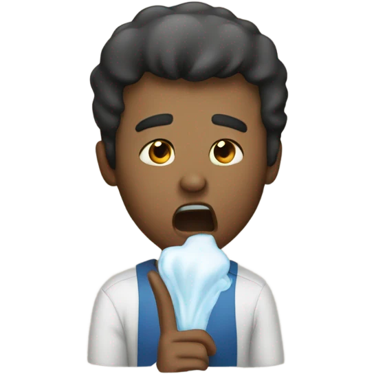 Man spitting emoji