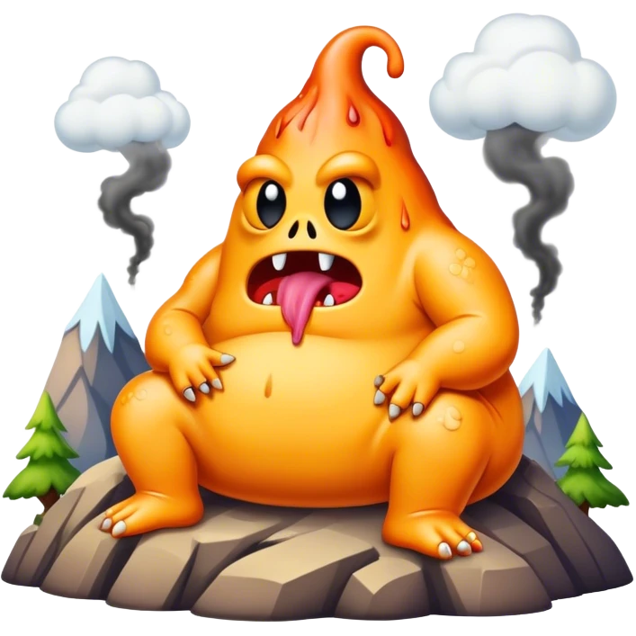 slime gore monster chilling inside traphouse with quagmire on top of mountain smoking lean emoji