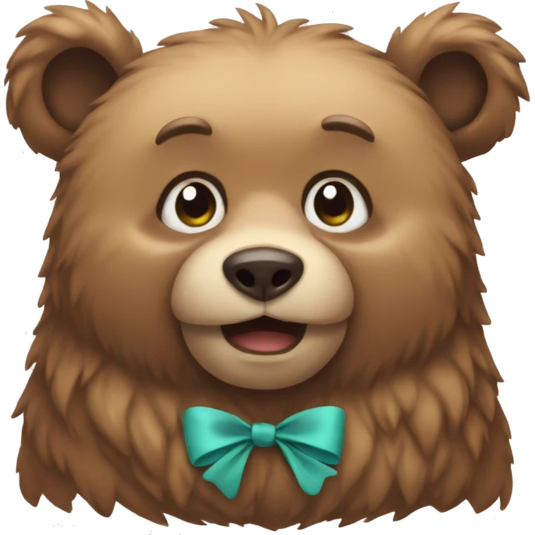 Bear with bow emoji