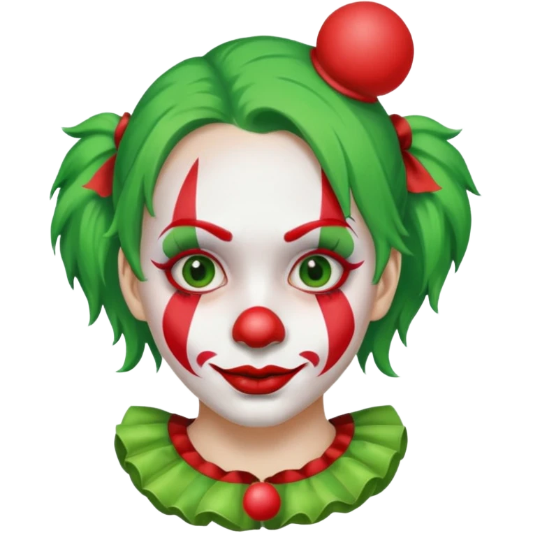 girl clown with green hair emoji