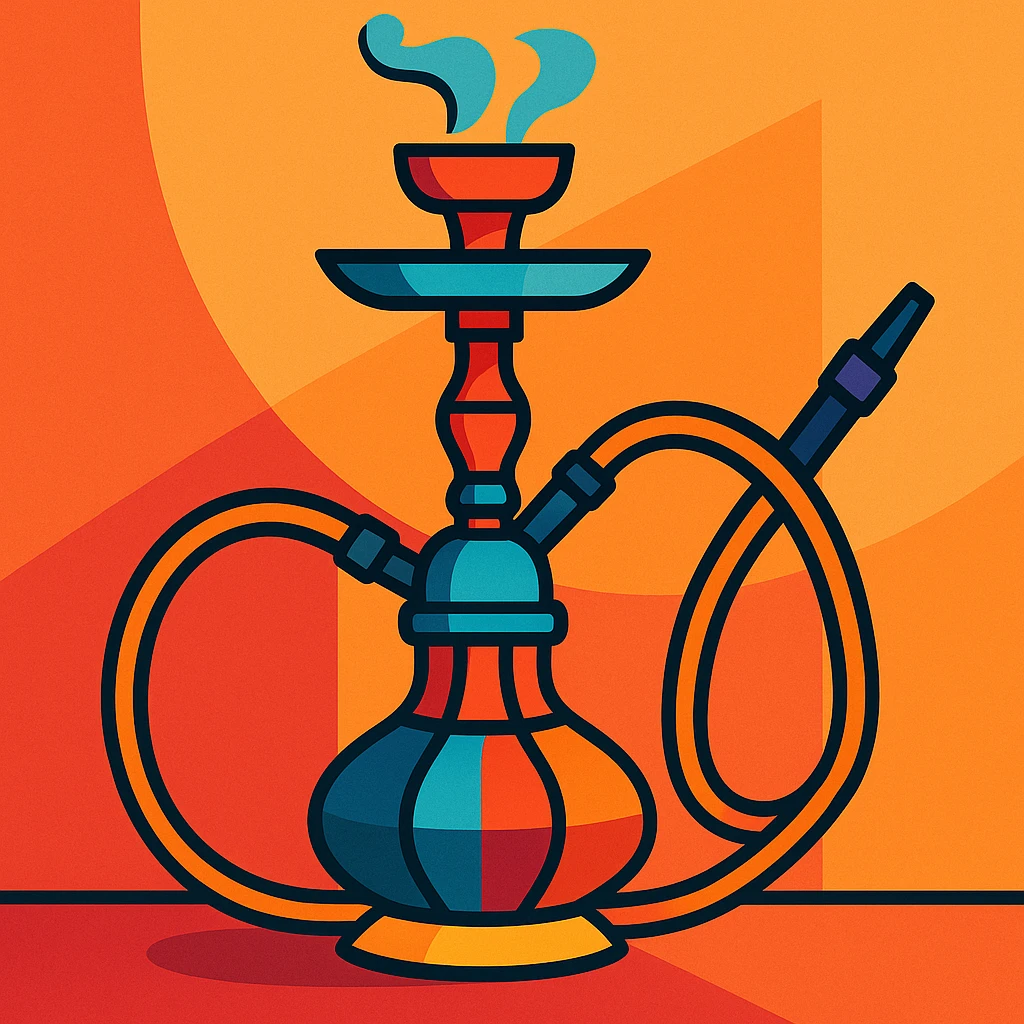 vibrant and detailed modern hookah emoji