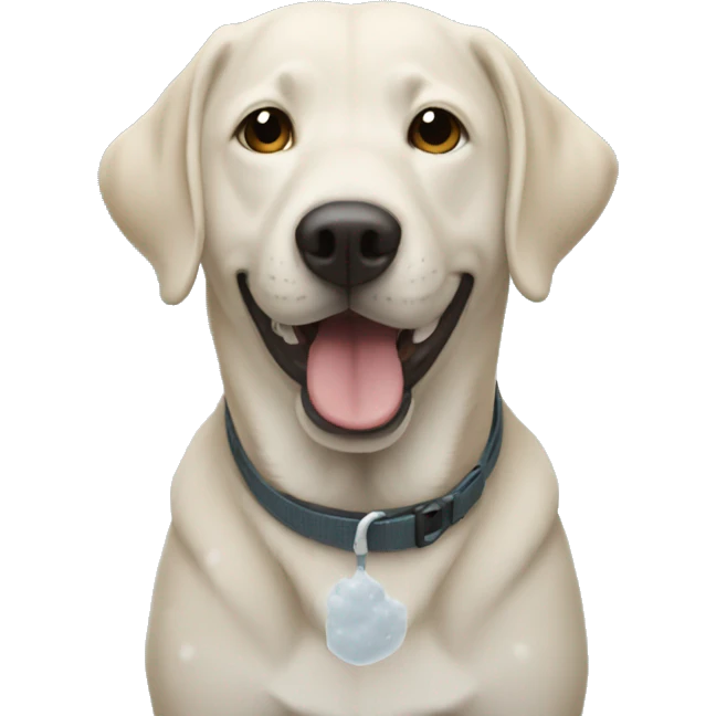 Lab eating snow emoji