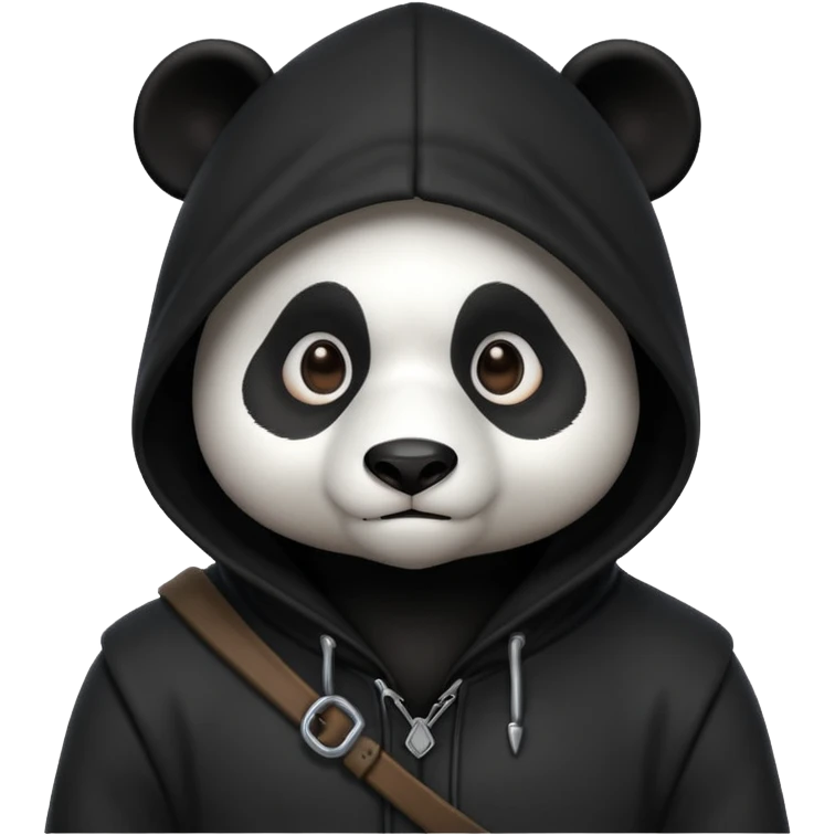 thief panda portrait, head and shoulders only, dark hood, secretive expression, stealthy burglar style, 3D cartoon, mobile game icon style, clean background, no text, no watermark
 emoji