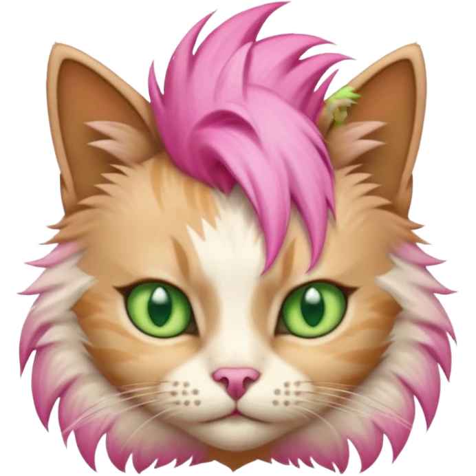 cat stiitng with pink mohawk emoji