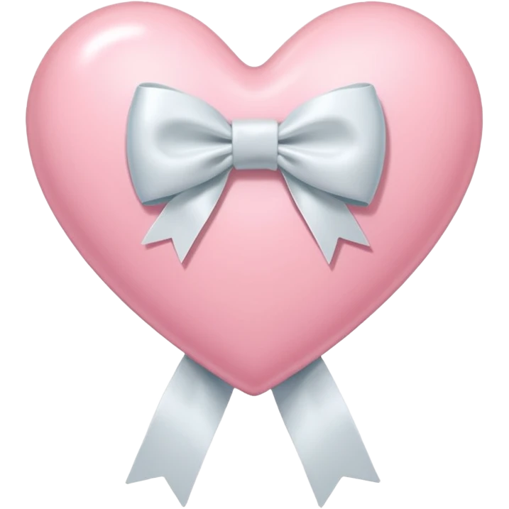 pastel pink heart with white ribbon emoji