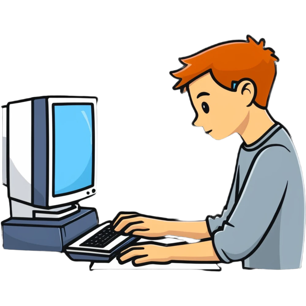 person rescheduling work shift on computer emoji
