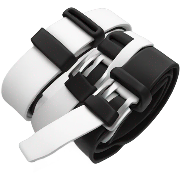 White belt with 3 black tabs emoji