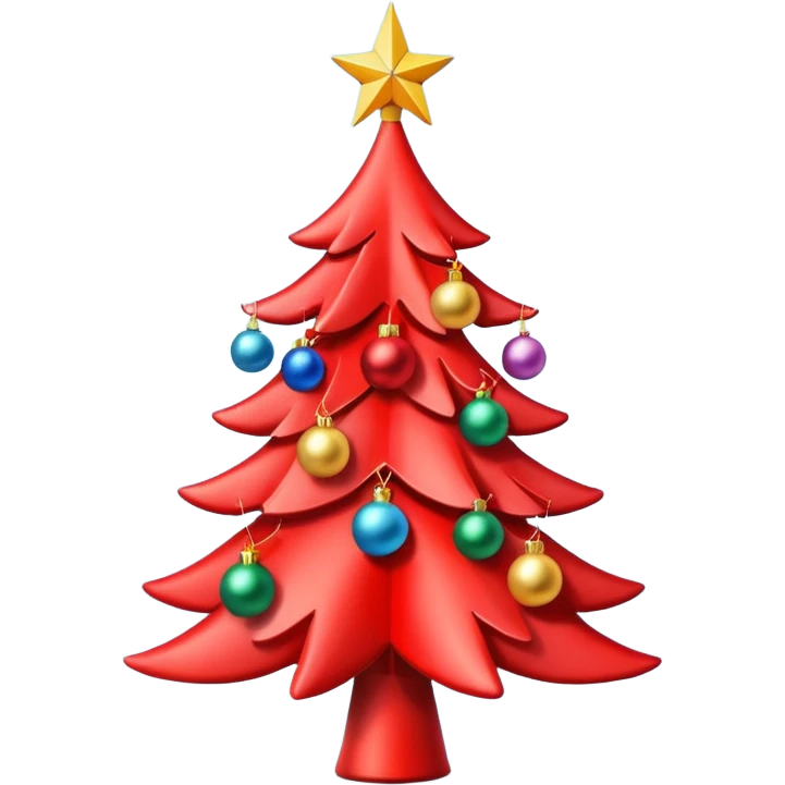 red Christmas tree with a star with the "S" logo on it emoji