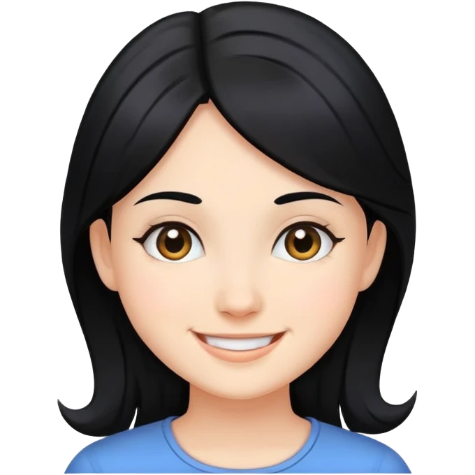 smiling girl with black hair emoji