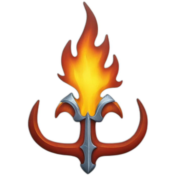 flame shaped as a ukrainian trident emoji