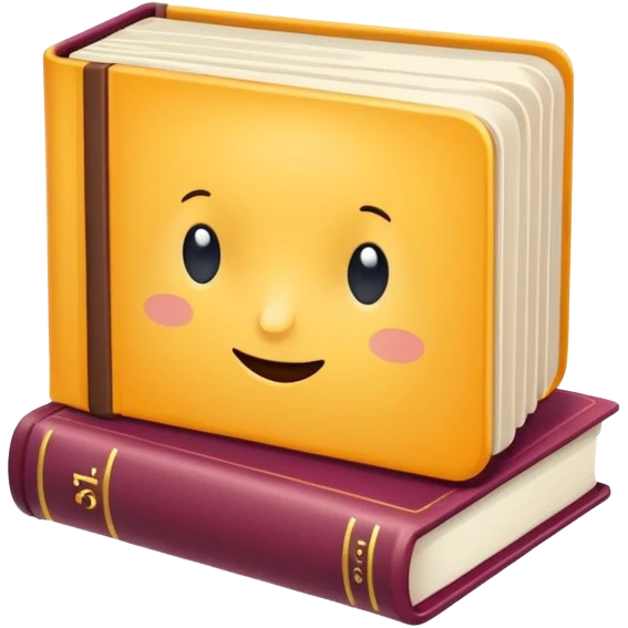 Minimal and cute book character with the word "SSTT" emoji