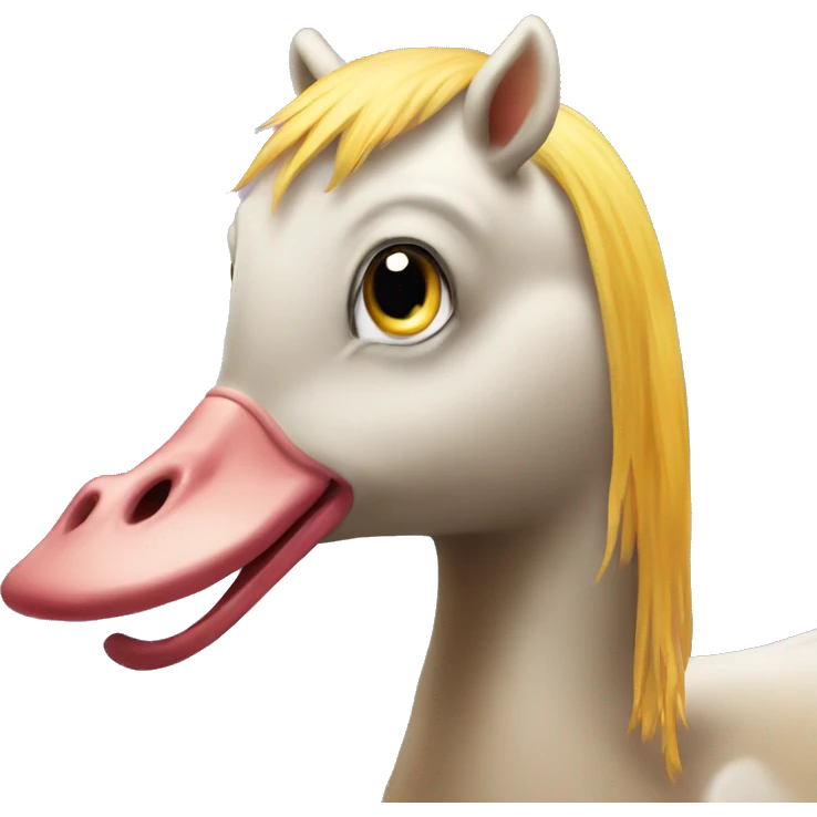 Ugly duck on a pony emoji