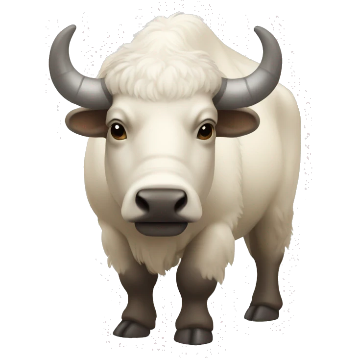 White bison with brown arrow on forehead without horns emoji