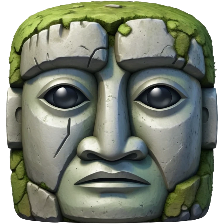 silver stone head eastern island statue emoji