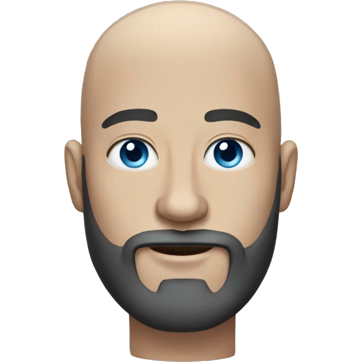 Bearded man with blue eyes and bald head emoji