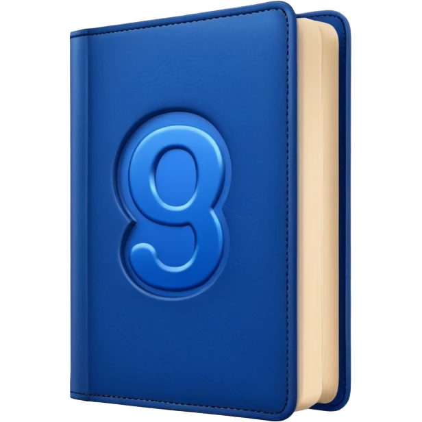 Dark blue book with a number "9" in the cover emoji