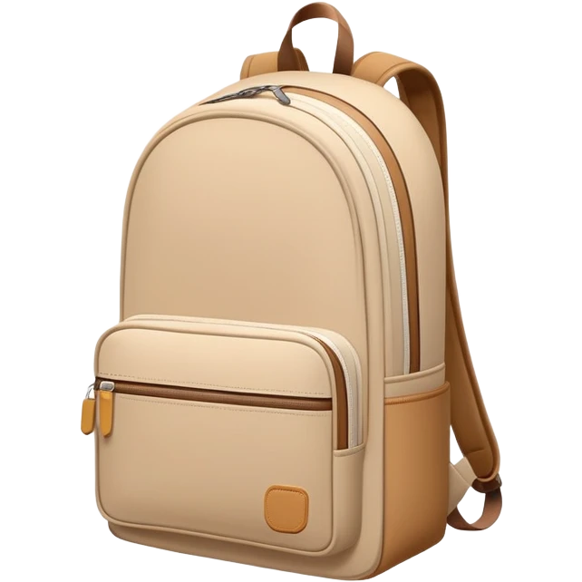 beige sporty backpack, minimal aesthetic, plain  emoji
