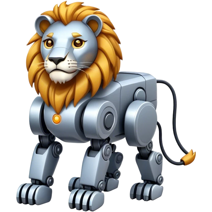 A robotic lion emoji