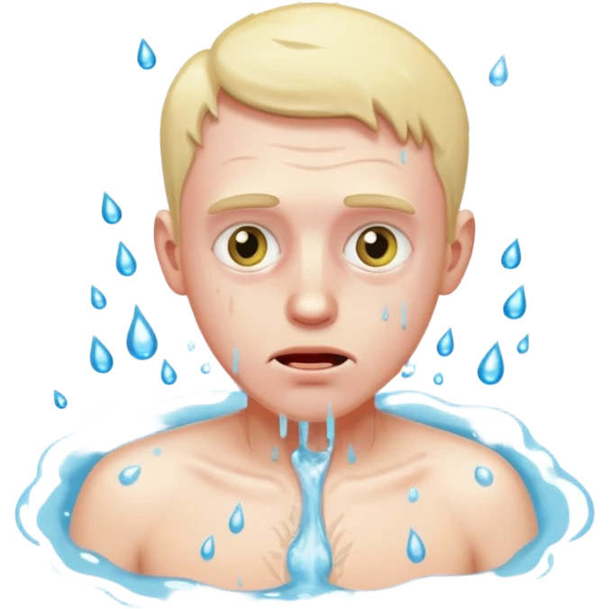 sopping wet man dying from diabetes with a sopping wet pussy emoji