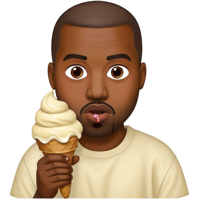 Kanye eating ice cream emoji