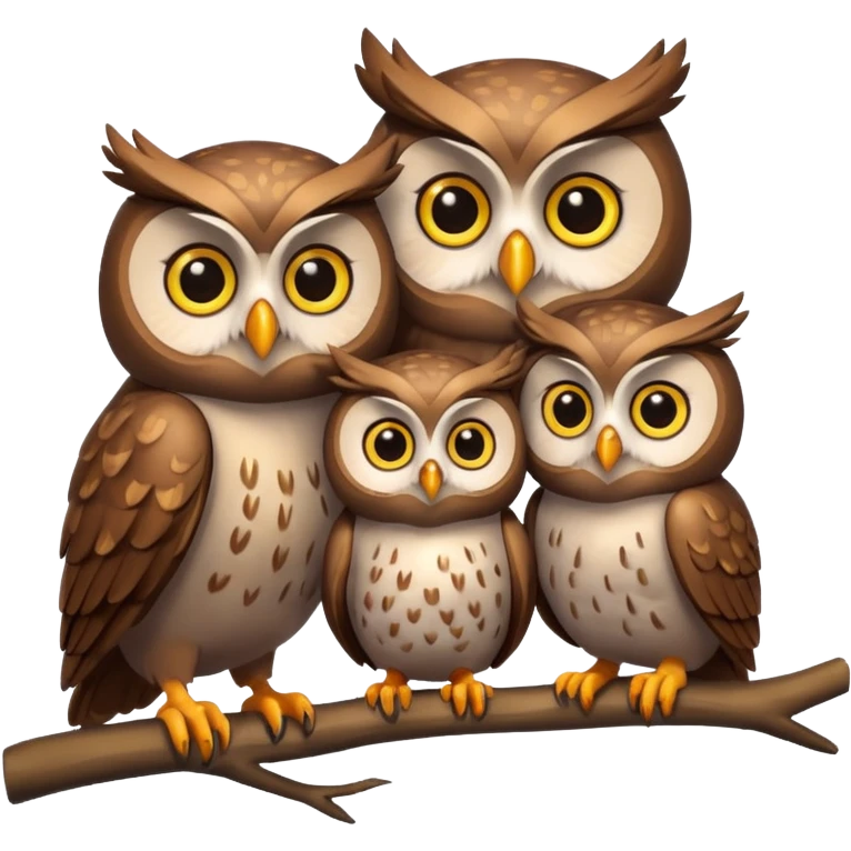Three Owl Families emoji
