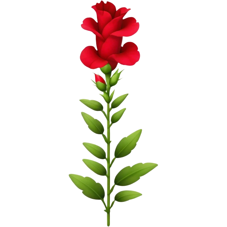 single red Snapdragon, straight stem emoji
