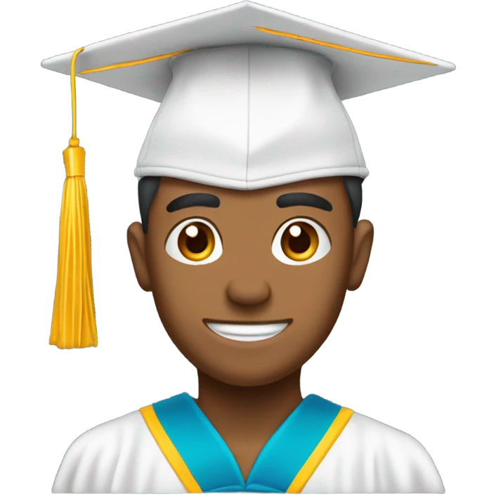 Chico Blanco, Con Gorro De Graduado emoji