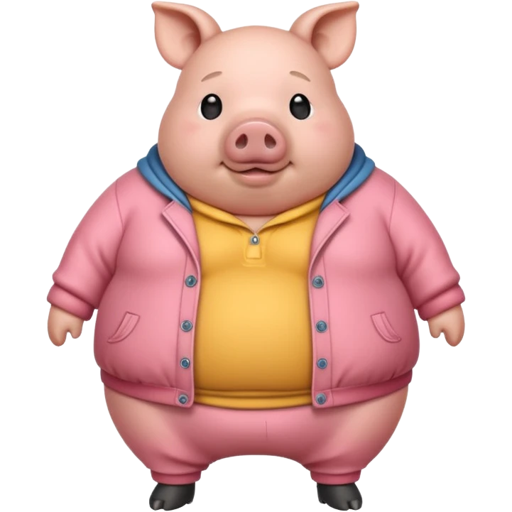 a fat pig with clothes  emoji
