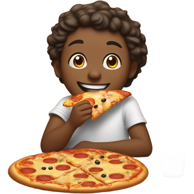 Kid eating pizza emoji