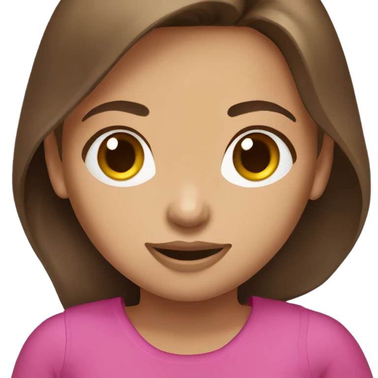 Brown haired girl wearing tubeless insulin pump emoji