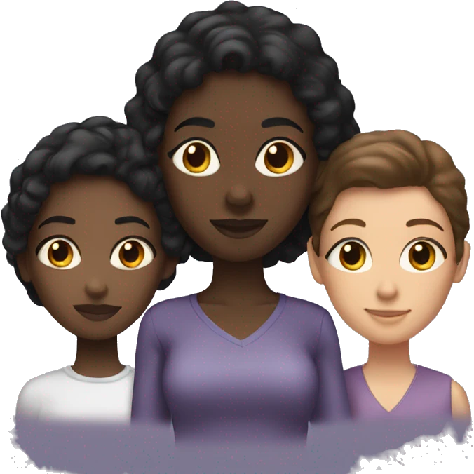 2 black girls and 1 brunette emoji