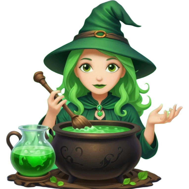 green witch cooking potion emoji