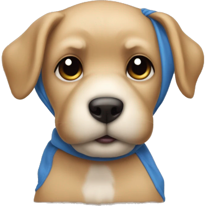 Perrito French con suéter azul y corte teddy bear  emoji
