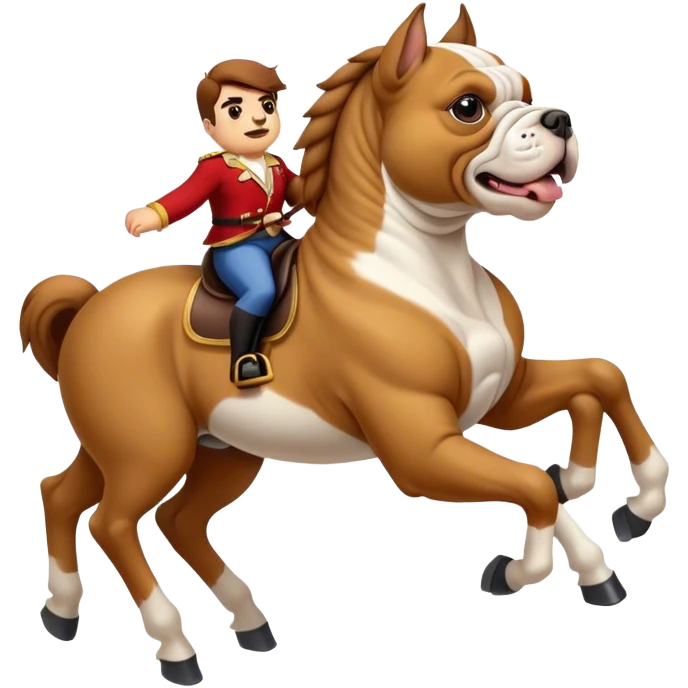 Bulldog riding a horse  emoji