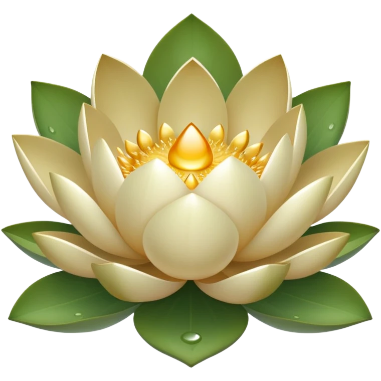 A shining khaki lotus emoji