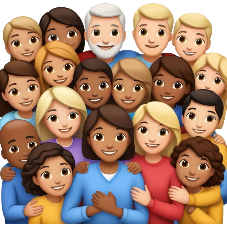 Group hug of diverse people emoji