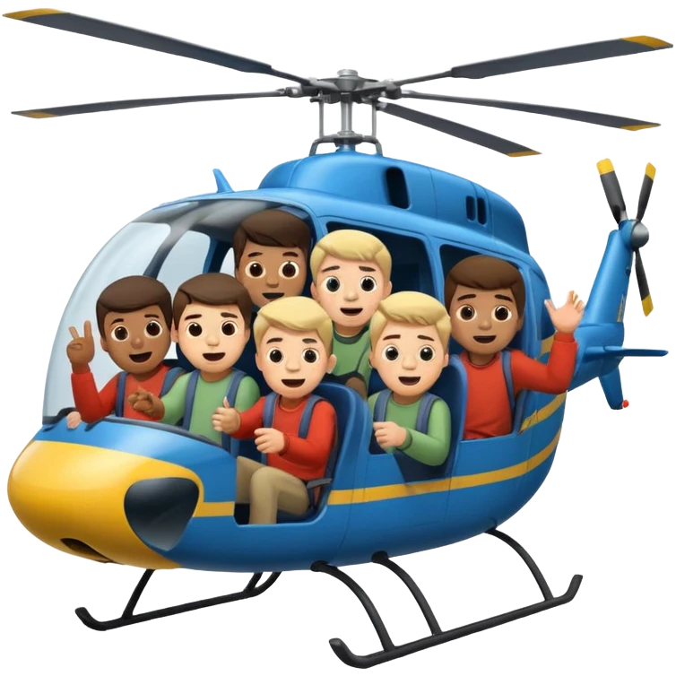 Eight boys in a helicopter  emoji