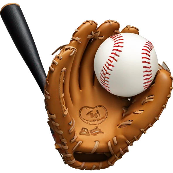 baseball glove and bat as finger emoji emoji