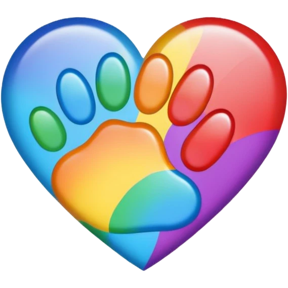heart with a rainbow paw print emoji