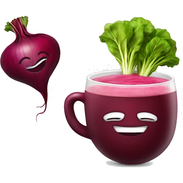 happy beet next to happy beet soup emoji