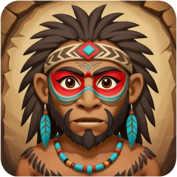 cave man with ritual mask emoji